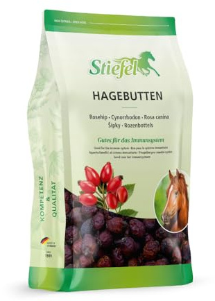 Stiefel Hagebutten für Pferde, 100% naturbelassene Hagebutten, gesundes Leckerli zur Belohnung, ideal für alle Pferde, 500g