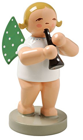 Wendt & Kuhn Blonde handbemalt grunhainichen Engel Klarinette Figur