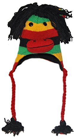PINK YAK Tiermütze Rasta AFFE Erwachsen