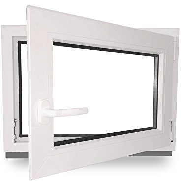 Kellerfenster - Kunststoff - Fenster - weiß - BxH: 110x70cm - DIN Links - 3-Fach-Verglasung - Wunschmaße ohne Aufpreis