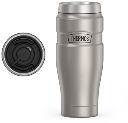 THERMOS Stainless King Vacuum-Insulated Travel Tumbler, 16 Ounce, Matte Steel