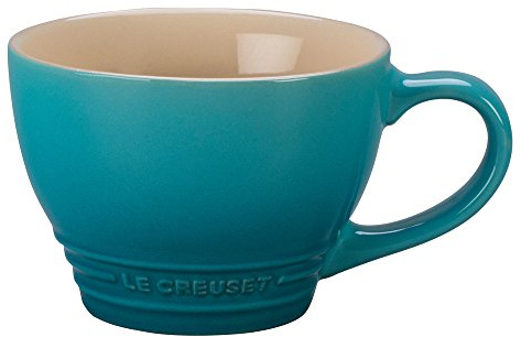 LE CREUSET Große Cappuccino Tasse aus Steinzeug, 400 ml, Karibik, 70304401700002