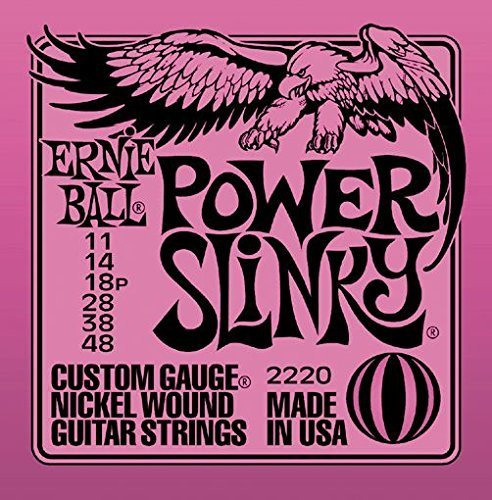 Ernie Ball Macht Slinky E-gitarrensaiten 11-48 - beinhaltet 6 kostenlos plektren