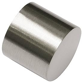 GARDINIA Remate para barras de cortina de aluminio con aspecto de acero inoxidable Ø 16 mm, 2 piezas