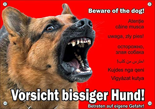 Petsigns Hundewarnschild Deutscher Schäferhund - wetterfest in TOP Qualität, DIN A3