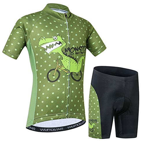 Cykeltrikå shorts set vadderad dräkt barn cykeltoppar skjorta mountainbike körning