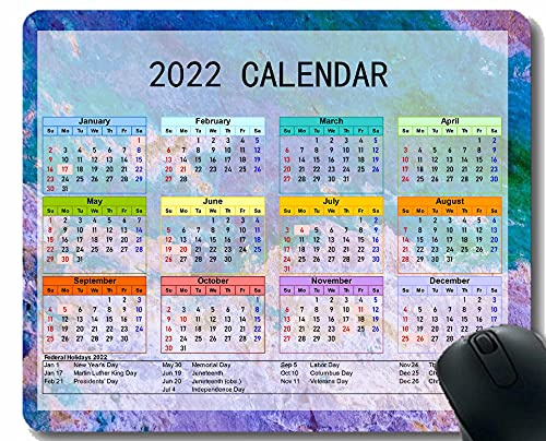 Spelmusmatta 2022 års kalender med semester, Surface_Stone_Fläckar personlig musmatta