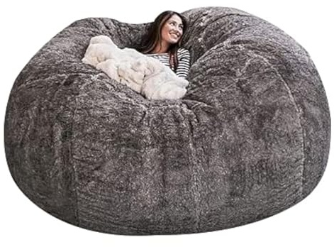 Bean Bag,Big Huge Giant Bean Bag Chair for Adults, (No Filler) Bean Bag Chair for Adults Kids Comfy Fluffy Giant Round Beanbag Lazy Sofa Cover- Machine Washable Covers, Double Stitched Seams