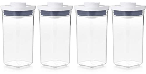 OXO Good Grips POP Container – luftdichte Lebensmittelaufbewahrung – 0,5 Qt quadratisch (4 Stück) für Süßigkeiten und mehr