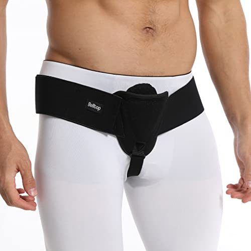 Bälte för ljumskbråck för män (vänster och höger sida). Bälte för testiklar för män/Testikelstöd: lindrar smärta orsakad av ljumskbråck (L/XL)