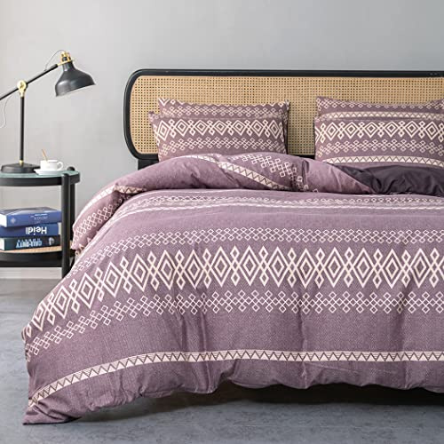 Lekesky Duvet Cover Double Size,Ultra Soft 100% Washed Microfiber Breathable Bedding Set with Zipper Ties (1 Comforter Cover 200x200+2 Pillow Cases)
