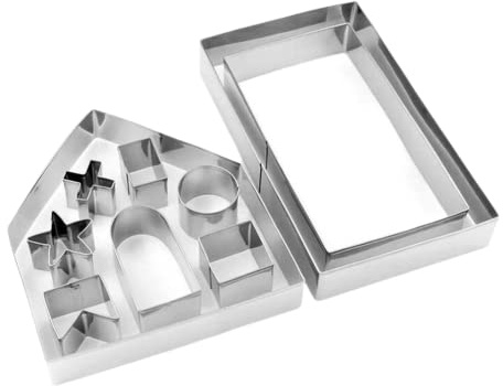 SPORTARC Lot de 10 emporte-pièces en forme de maison de Noël en forme de maison en pain d'épices 3D