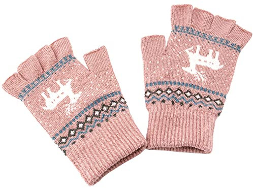 Zolunu Unisex Winter Halbe Finger Handschuhe - Warme Fingerlose Touchscreen Stretchy Knit Tippen