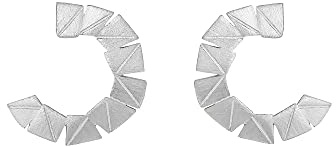 Heideman Ohrstecker Damen Partis Silber Edelstahl gebürstet | Partis Ohrstecker Silber, Edelstahl, mattes geometrisches Design, Damen, hautfreundlich & nickelfrei, Geschenkidee