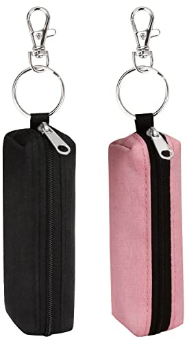 Meiiy Chapstick Holder Lip Balm Sleeve Pouch Lipstick Holder Bag Lip Gloss Holder With Hook Stocking Stuffers Gift for Women (2pcs)