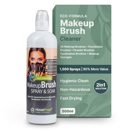 Professional 2in1 Spray or Soak Makeup Brush Cleaner Liquid 250ml - Fast Drying, Non Hazardous, Non Flammable, Scentless Eco Formula for Hygienically Cleaning Make Up Brushes and Sponges