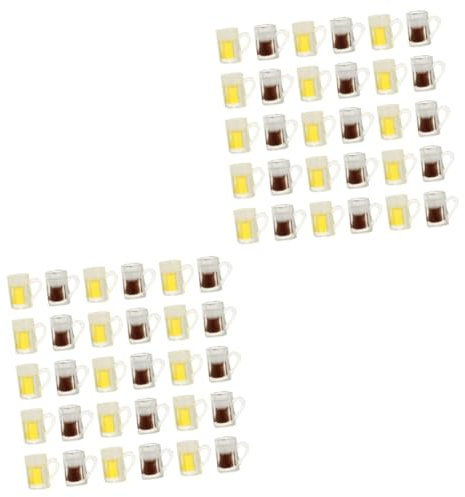 ABOOFAN 60stücke Teiliges Miniatur Biermodelle Aus Resin Realistische Bierflaschen Und Becher Für Puppenhaus Bastelmaterial Für Kreative Projekte Und Dekorationen