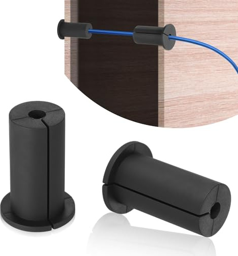 2pz Passacavo da Parete per Starlink Cavo Foro Nel Muro da 2,54cm, Silicone Boccole Passanti per Cavo Passacavo a Muro Kit di Montaggio Cavo per Starlink Cavi Ethernet (Nero)
