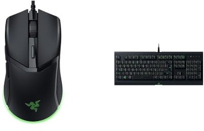Razer Cobra - Lightweight Wired Gaming Mouse Chroma RGB Black & Cynosa Lite - Essential Gaming Keyboard UK Layout | Black
