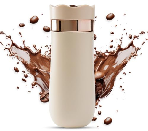 HUIOP french press mug,Portable French Press Travel Mug 320ml/11oz Stainless Steel Double Wall Insulated Coffee Maker for Ground Coffee and Tea Leaves On-The-Go Use No Leak Hot/Cold Brew Coffee Press