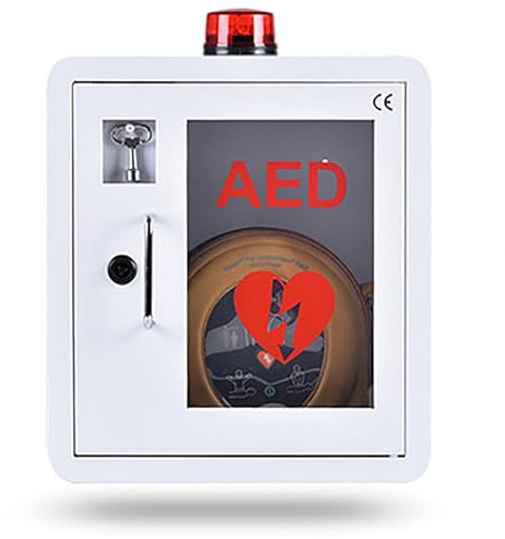 SHANRROW AED-Defibrillator-Schrank, Defibrillator-Aufbewahrungsbox Mit Alarmlicht, Wandmontierte Herz-Defibrillations-Alarmbox, AED-Modelle Für Büro, Krankenpflege, Zuhause, Bus