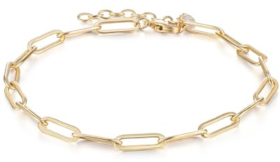 Jenosy Gold Armband Damen 14K Vergoldet Personalisiertes Verstellbar Anhänger Armband für Frauen Mädchen Schmuck