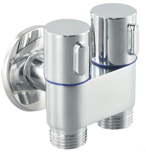 Vanne d'angle à double contrôle, vanne de dérivation pour baignoire, douche, robinet de machine à laver G1/2 1 entrée deux sorties, convient pour robinet de machine à laver