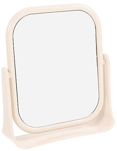 MAGICLULU Doppelseitiger Schminkspiegel Tischspiegel Mit Drehbarem Fuß Flexibler Winkelanpassung Stabiler Standfuß Geeignet Für Schreibtisch Und Kommode Praktisch Für Make-up Und