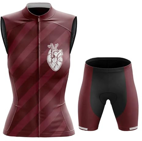 Abbigliamento Ciclismo Donna Completo Bici MTB Estivo Maglia Ciclista Senza Maniche,Maglietta da Bicicletta Gilet e Pantaloncini Shorts con 19D Gel Imbottiti,Tuta da Ciclo Asciugatura Rapida|11,M