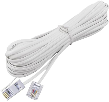Dcszgzw Cavo Internet da telefono BT a RJ11 6P2C, 5 m, per BT, Internet, banda larga, modem, router e telefono fisso, presa britannica UK BT bianco