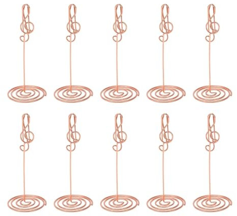 AMEEDA Tischkartenhalter 10 Stück Tischnummernständer in Kätzchenform, stabile Basis, galvanisiertes Metall, Roségold, Tischkartenhalter for Hochzeit, Party, Büro(Color-2)
