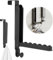 PZJFH Porte-manteau de porte extensible pliable pour 6 cintres, en alliage d'aluminium, pliable, pour portes de 4,7 cm d'épaisseur, sac, vêtements et serviettes, gris