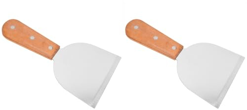 Pelles de 2 Pièces, Pelle de Barbecue, Grattoir de Nourriture de Gril de BBQ de Moteur de Nourriture d'acier Inoxydable pour des Familles de Fêtes de Barbecues