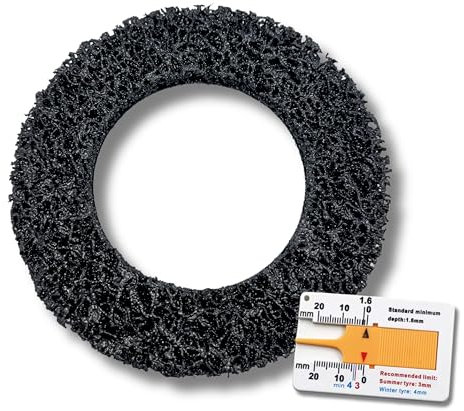 Disco abrasivo grueso de repuesto para lijadora de cubo de rueda 90-150 mm con cierre de velcro, incluye medidor de profundidad de perfil