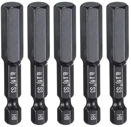 QUARKZMAN 5pz Chiave Esagonale per Trapano 8mm(H8 Punte Avvitatori | Magnetici, Acciaio S3, Metrico 1/4 Attacco Esagonale, 2(50mm Lunghezza, per Cacciavite