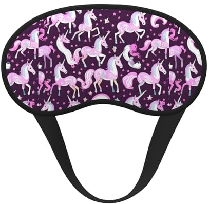 Einhörner rosa Druck Unisex Verdunkelung Schlafmaske Bequeme Augenmaske für Reisen Meditation Schlaf Reisen