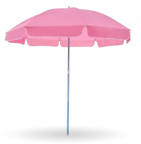 Tragbarer Gartenschirm 240cm mit 8 Stabilen Rippen, Runder UV-Schutz, Wasserdichter Tischschirm für Draußen
