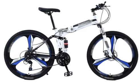 GLSQBVRP Vélo De Montagne Pliable 24/26 À Double Suspension, 21 Vitesses, Cadre en Acier À Haute Teneur en Carbone, pour Adultes, Hommes, Femmes Et Adolescents A,24 inch