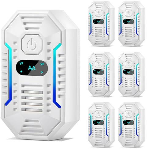 2025 Upgraded Ultrasonic Pest Repellent Indoor Insect Repeller,Pest Control,Repellent Roach,Mouse,Spider,Bugs,Mosquito,Mice,Ant, 6 Packs Rodent Repellent Ultrasonic Plug in,Family and Pets Friendly