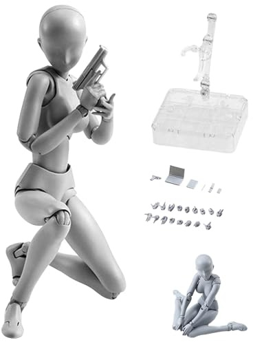 Manikin Körper, Mini-Aktion-Figur bewegliche Gesten PVC Leichtes Modell steht Puppenkörper-Chan-Set mit Stütze zum Skizzieren, Malen, Zeichnen von Frauen