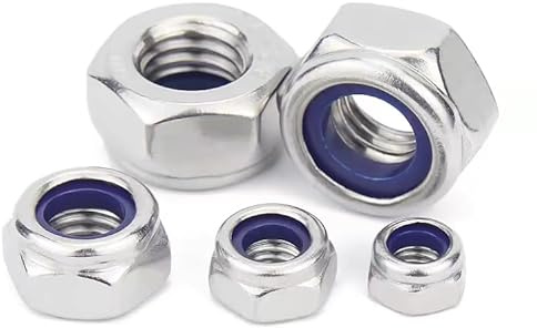 DIN985 1 Stück Sechskantmuttern M20, Sicherungsmuttern Edelstahl Standard A2 V2A M20 Mutter, Selbstsichernde Muttern Stoppmutter, Sechskant Edelstahlmutter Stoppmuttern Kontermuttern