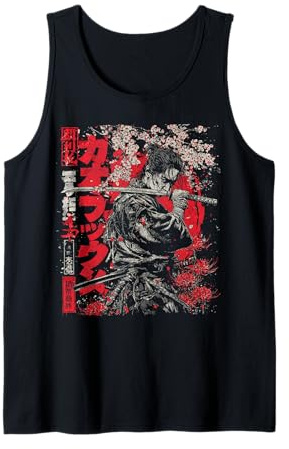 Samurai Guerriero Rosso Ragno Giglio Fiore Anime Otaku Giapponese Canotta