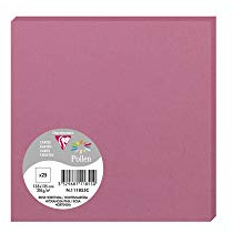 Clairefontaine 111855C - Paquet de 25 Cartes Simples - Format Carré (13,5x13,5cm) - 210g/m² - Coloris Rose Hortensia - Invitation Evènements et Correspondance - Gamme Pollen - Papier Premium Lisse