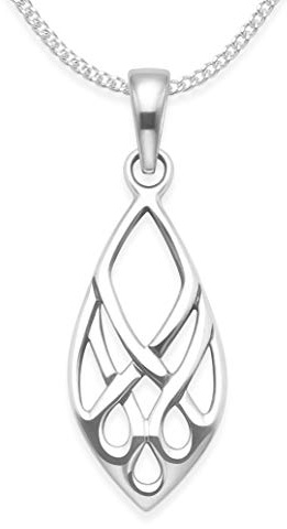 Heather Needham Sterling Silver Celtic Pendant Necklace on 16 silver chain - SIZE: 20mm x 9mm Gift Boxed 8194/16