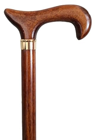 Gehstock Derbygriff In der Farbe Braun. Als Abschluss Hat Dieser Spazierstock Eine Gummikappe 3340 Stock-Fachmann (90 cm)