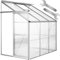 TecTake® Serra da Giardino, Telaio in Alluminio Anodizzato, Serra per Orto con Lastre in Policarbonato, Serra a Parete con Porta Scorrevole e Lucernaio per Ventilazione, 192x128x202 cm