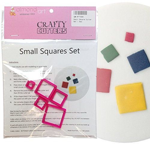Small Square Cutter Set - 5pc - Cake Decorating & Cupcake Topper Cutters