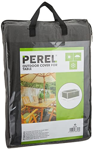 Perel housse pour table 185 x 105 x 75 cm, imperméable et résistante aux UV, adaptée aux tables jusqu’à 180 cm, gris