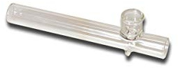 bong-discount Handpfeife, Glaspfeife, KAWUMM | 200 x 20 mm | Glas, klar | mit zylindrischem Kopf