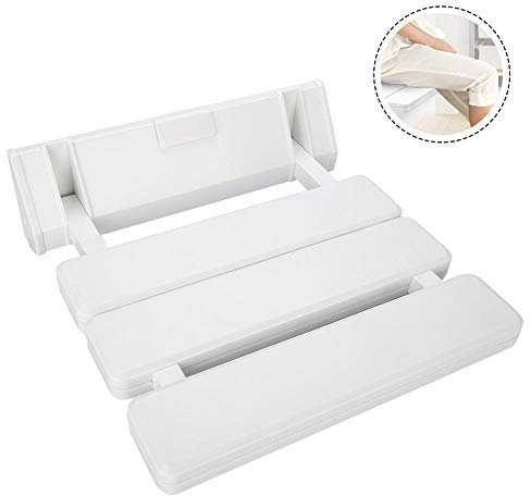 Foldable Shower Seat, Wall-Mounted Drop-Leaf Stool Folding Bath Seat Bath Bench Wall Chairfor for Bathroom Sauna Room Pregnant Women Elderly Disabled Shower Seating Chair